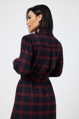 Abito tartan blu bordeaux FEDERICA BI