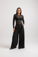 Pantalone nero in cadi FEDERICA BI
