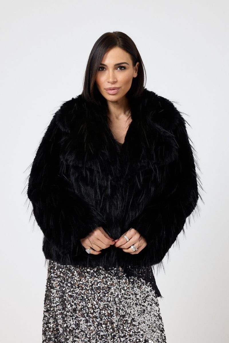 Ecopelliccia nera FEDERICA BI