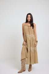 Abito lungo beige FEDERICA BI
