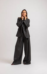 Tailleur gessato grigio FEDERICA BI