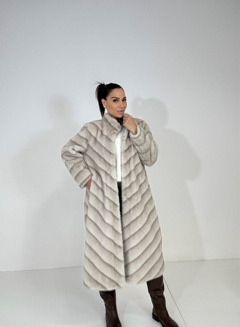 Ecovisone lungo beige FEDERICA BI
