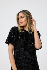 Abito in velluto e paillettes FEDERICA BI ( due colori )