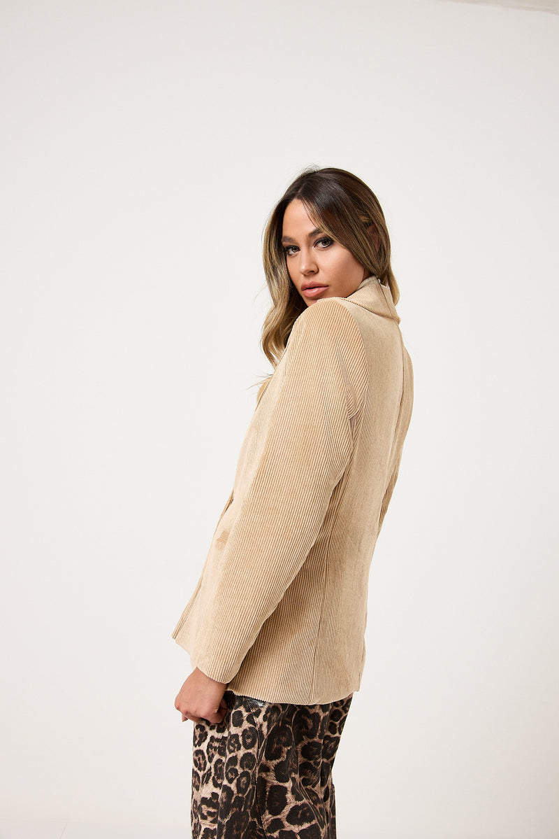Blazer in velluto beige FEDERICA BI
