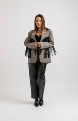 Blazer principe di Galles frange nere FEDERICA BI