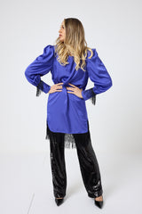 Abito in raso frange FEDERICA BI