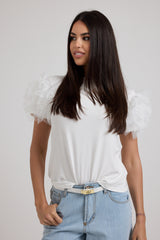 Maglia EMY viscosa e tulle FEDERICA BI (piu’ colori)