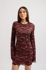 Abito FEDERICA BI in pizzo bordeaux