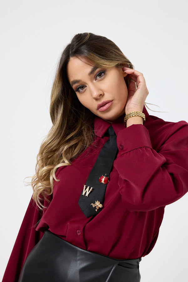 Camicia con cravatta con spille FEDERICA BI ( più colori )