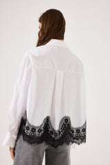 Camicia in cotone e pizzo FEDERICA BI ( bianca e nera )