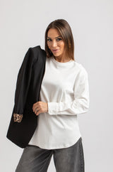 Maglia bianca polsino in cotone FEDERICA BI