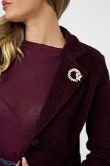 Blazer in ciniglia con spilla FEDERICA BI