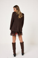 Blazer suede marrone FEDERICA BI