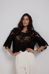 Maglia crochet traforata FEDERICA BI (più colori)