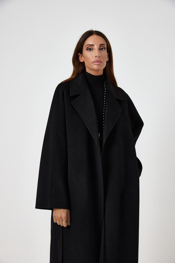 Cappotto nero cachemire e lana FEDERICA BI