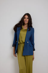 Blazer in denim chambrey gessato FEDERICA BI