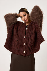 Cardigan treccia e ciniglia FEDERICA BI ( vari colori )