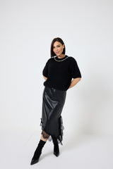 Gonna in similpelle nera FEDERICA BI