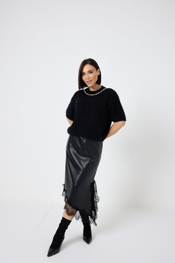 Gonna in similpelle nera FEDERICA BI