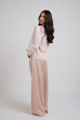 Pantalone in raso cipria FEDERICA BI