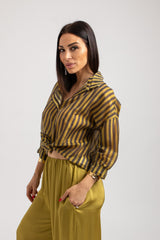 Camicia riga verde acido FEDERICA BI