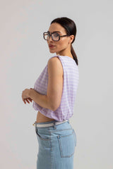 Maglia riga bottone oro FEDERICA BI