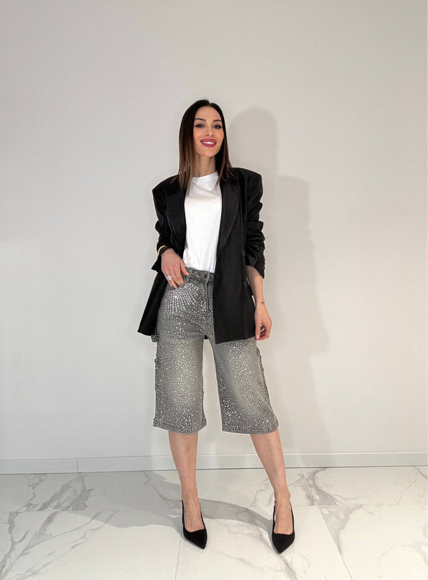 Denim grigio cristalli FEDERICA BI