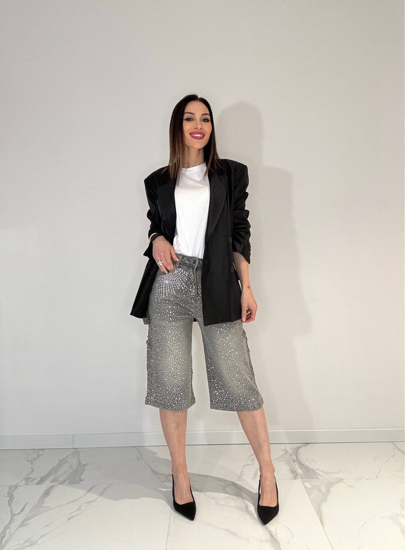 Denim grigio cristalli FEDERICA BI