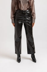 Pantalone nero FEDERICA BI stampa cocco