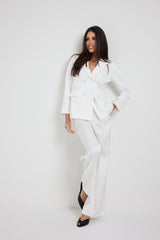 Tailleur in raso bianco FEDERICA BI
