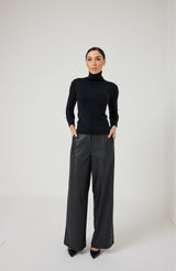 Pantalone nero in similpelle FEDERICA BI