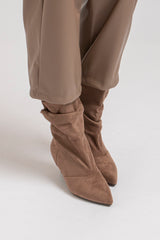 Tronchetto in suede beige FEDERICA BI