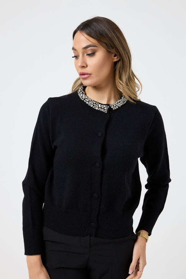 Cardigan collo gioiello FEDERICA BI ( due colori )