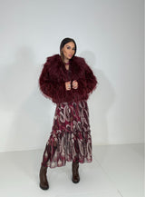 Abito in chiffon bordeaux FEDERICA BI