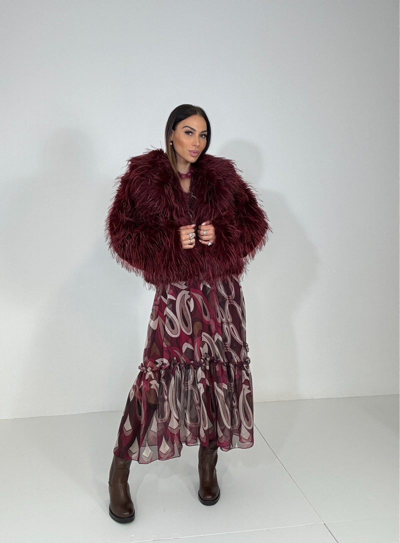 Abito in chiffon bordeaux FEDERICA BI