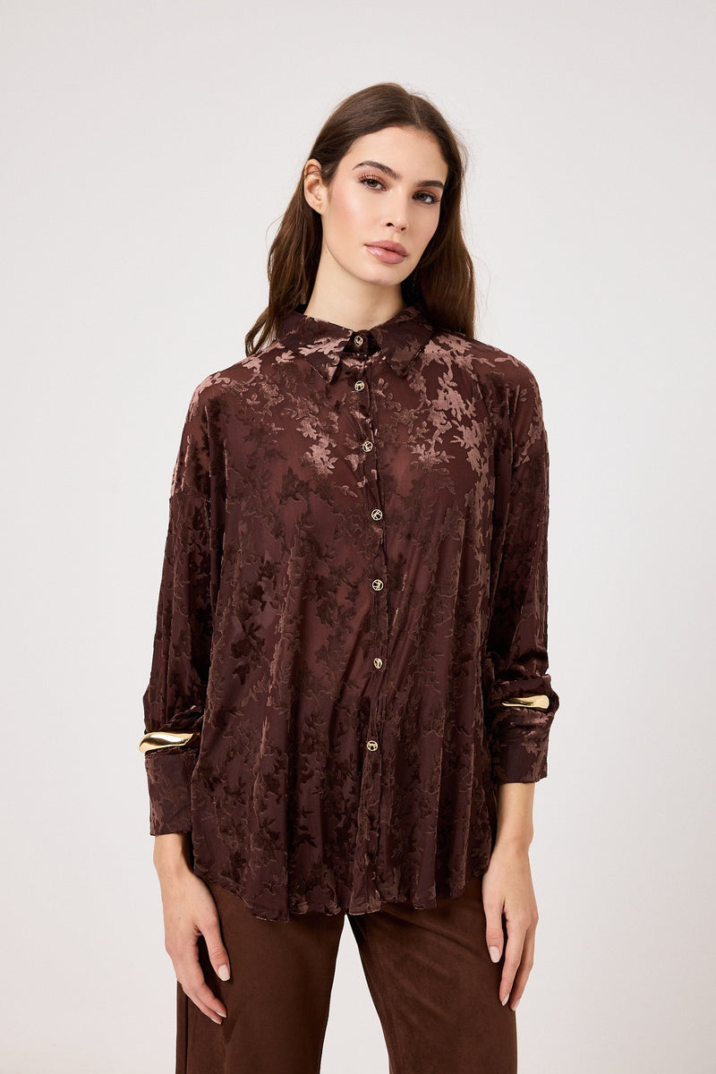 Camicia ricamo in velluto FEDERICA BI