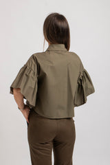 Camicia in cotone e pizzo FEDERICA BI