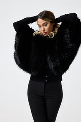Ecopelliccia nera FEDERICA BI
