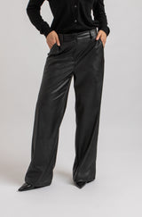 Pantalone nero in ecopelle FEDERICA BI