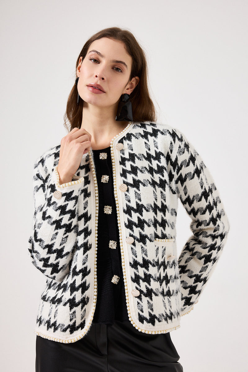 Giacca in ciniglia pied de poule FEDERICA BI ( due colori )