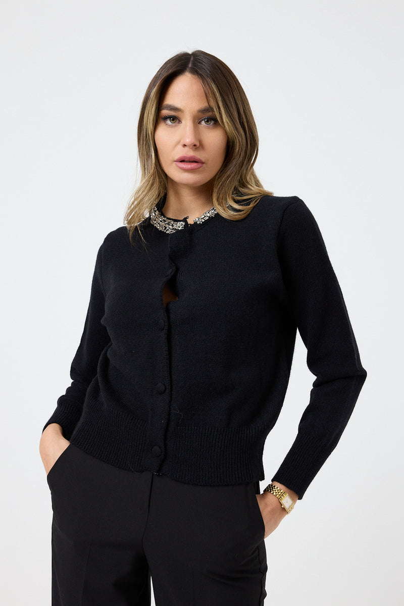 Cardigan collo gioiello FEDERICA BI ( due colori )
