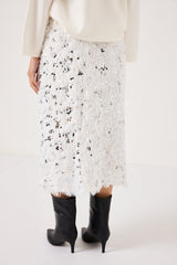 Gonna bianca piume e paillettes FEDERICA BI