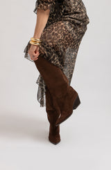 Stivale suede cioccolato FEDERICA BI