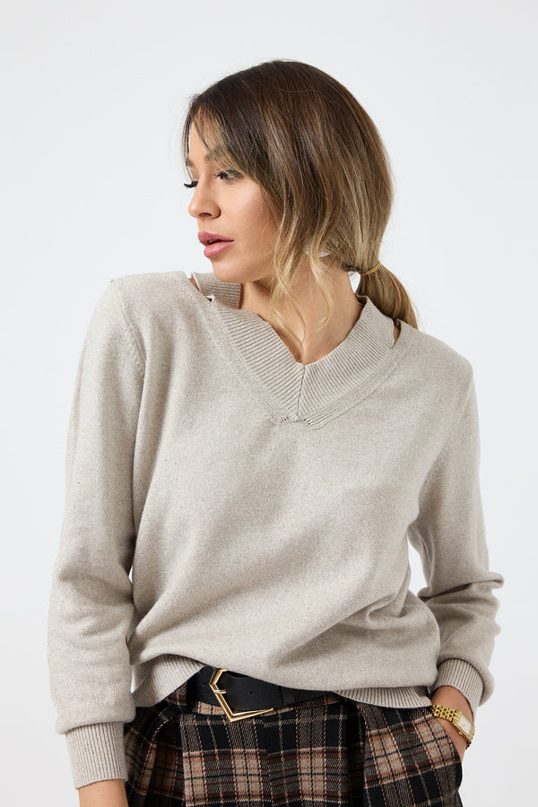 Maglia cut out lurex FEDERICA BI ( più colori )