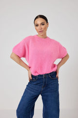 Maglia mohair rosa FEDERICA BI