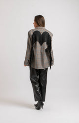 Blazer principe di Galles frange nere FEDERICA BI