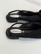 Slingback nera crochet FEDERICA BI
