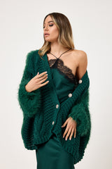 Cardigan treccia e ciniglia FEDERICA BI ( vari colori )