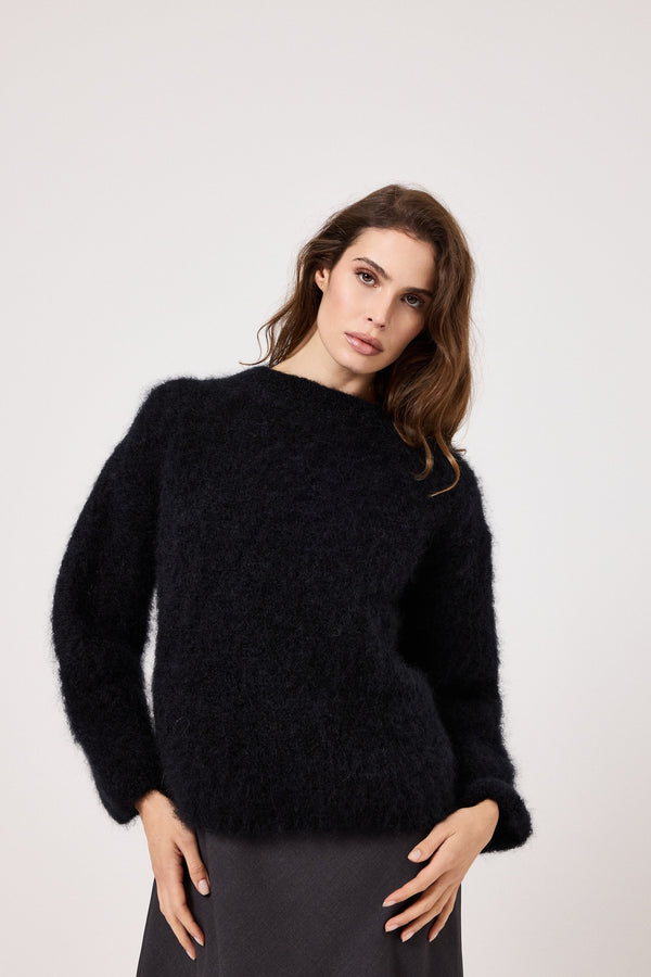 Maglione nero kid mohair FEDERICA BI