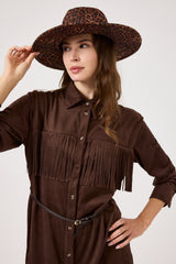 Abito in ecosuede marrone FEDERICA BI